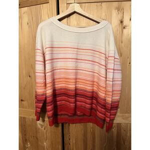 Anthropologie NWOT Sat/Sun Striped Ombre Cashmere Sweater Size M Orig $148